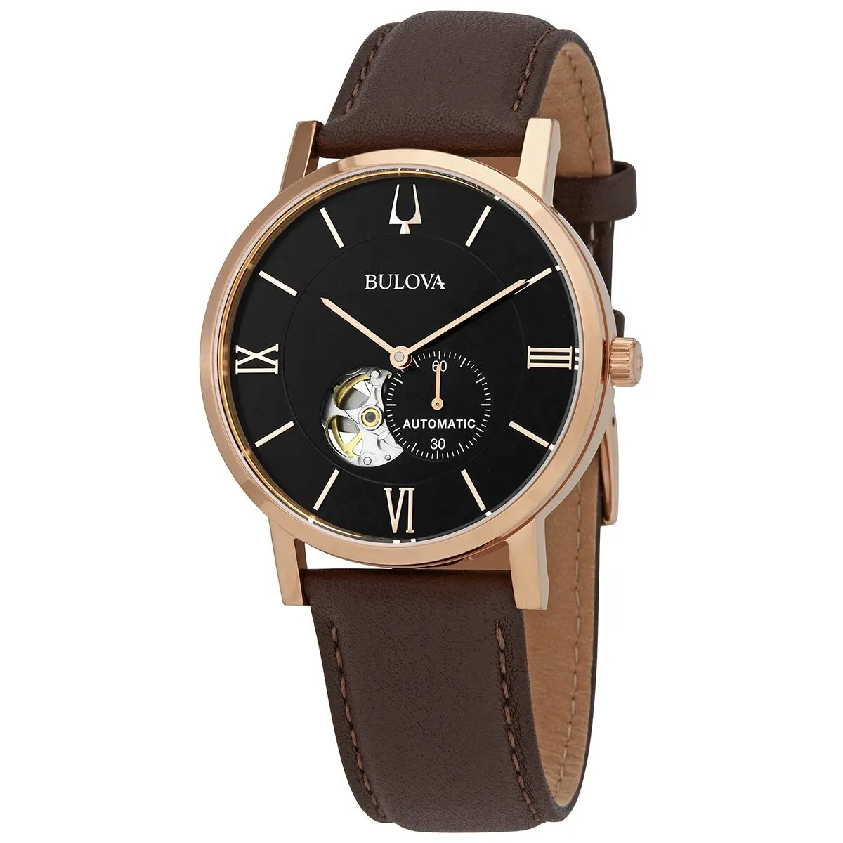 Bulova American Clipper Automatic Black Dial Men's Watch 97A155