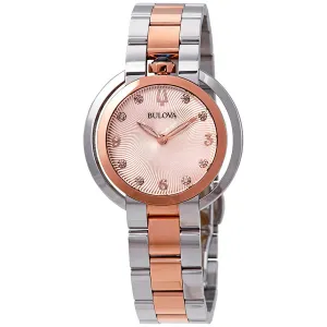 Bulova Rubaiyat Diamond Rose Gold Dial Two-Tone Ladies Watch 98P174