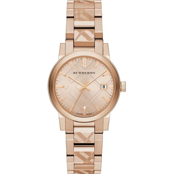Burberry Rose Gold Stainless Steel Rose Gold Dial Quartz Watch for Ladies - BU9146
