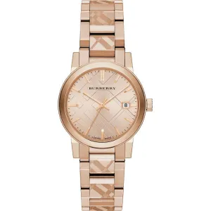 Burberry Rose Gold Stainless Steel Rose Gold Dial Quartz Watch for Ladies - BU9146