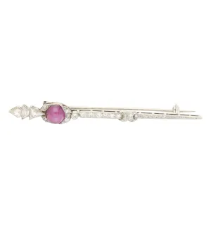 Burma star ruby and diamond brooch