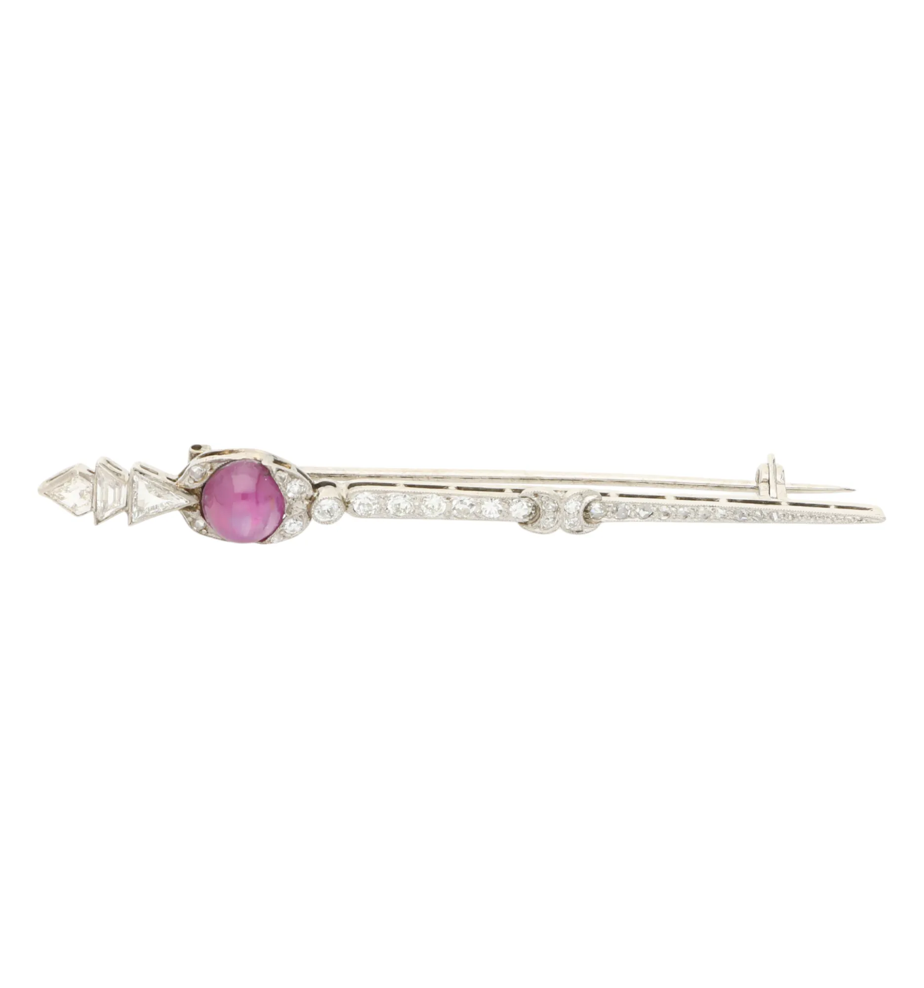 Burma star ruby and diamond brooch