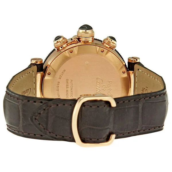 Cartier Pasha Black Dial 18kt Rose Gold Chronograph Men's Watch W3030018