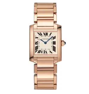Cartier Tank Francaise Silver Dial 18kt Rose Gold Ladies Watch WGTA0030