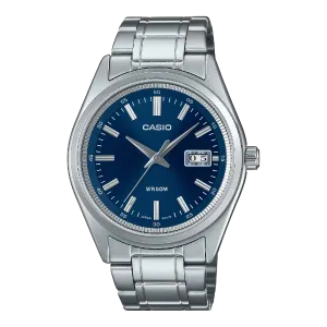 Casio Silver Stainless Steel Blue Dial Quartz Watch for Gents - MTP-B180D-2AVDF