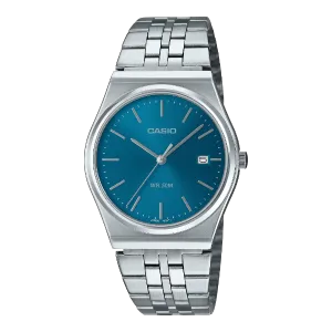 Casio Silver Stainless Steel Tiffany Blue Dial Quartz Watch for Gents - MTP-B145D-2A2VDF