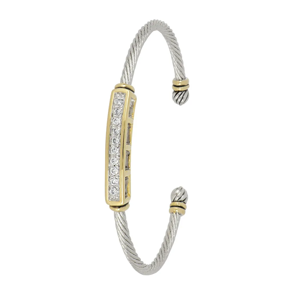 Celebration Petite Pavé Bar Wire Cuff Bracelet