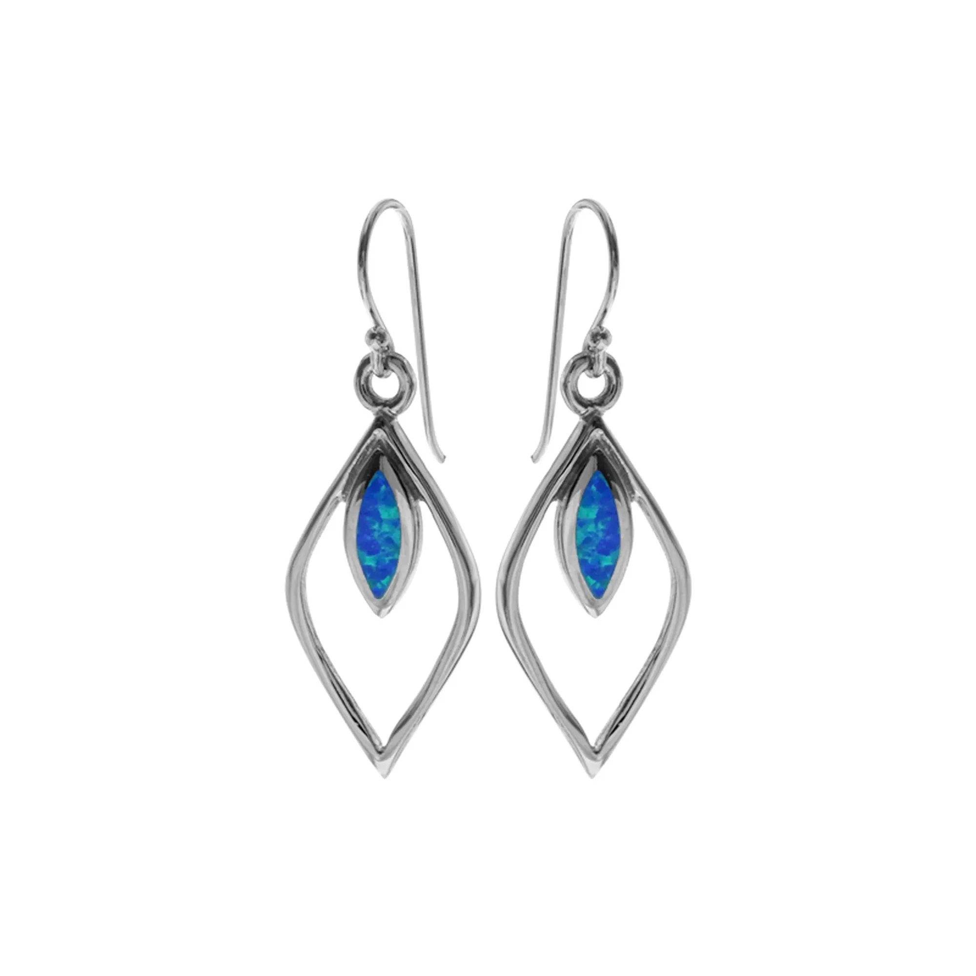 Celeste marquis blue opalique earrings with open frame