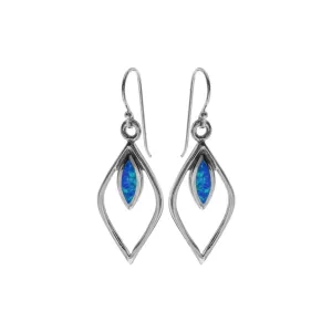 Celeste marquis blue opalique earrings with open frame