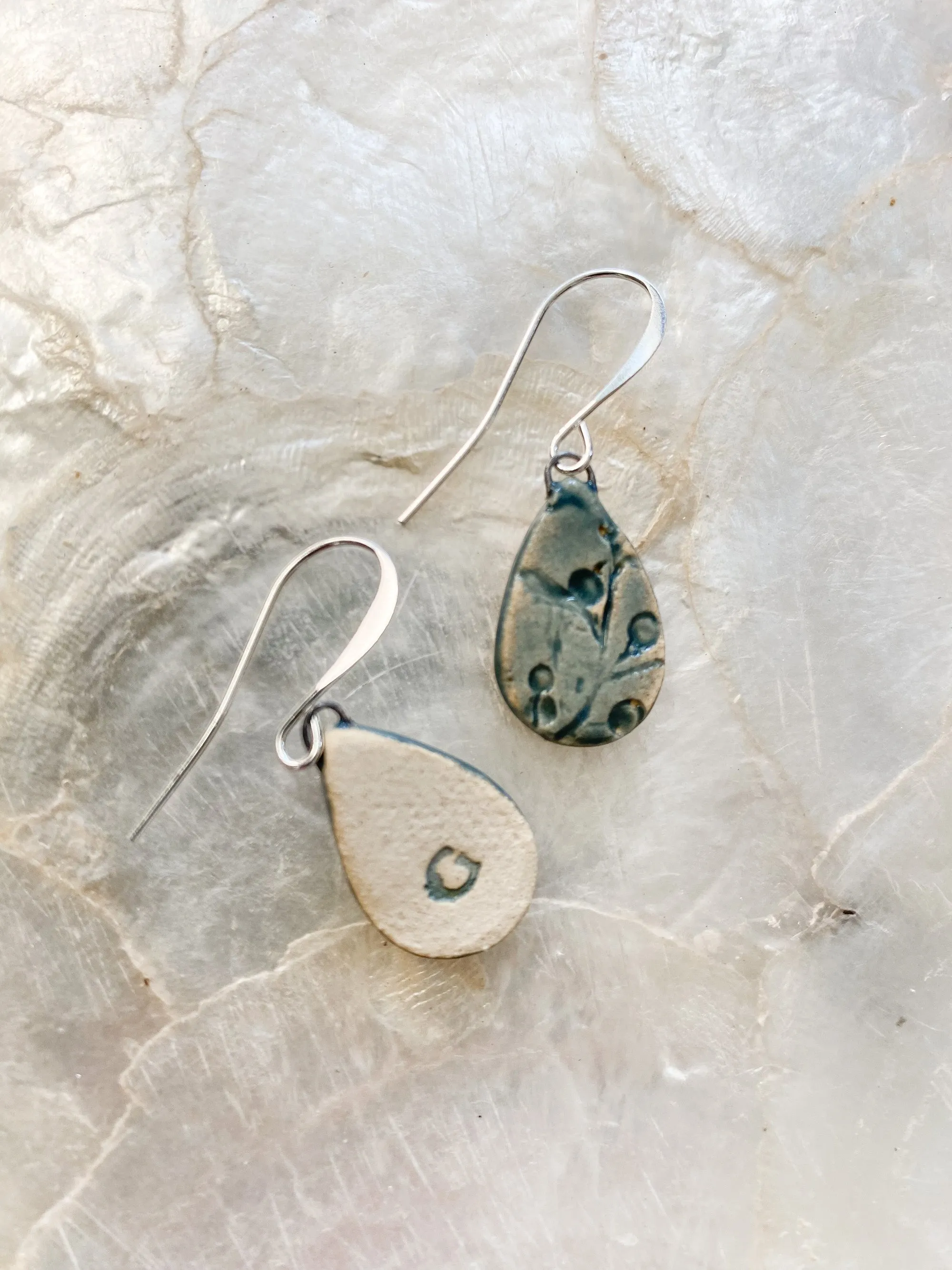 Ceramic Drop Earrings - Sargassum