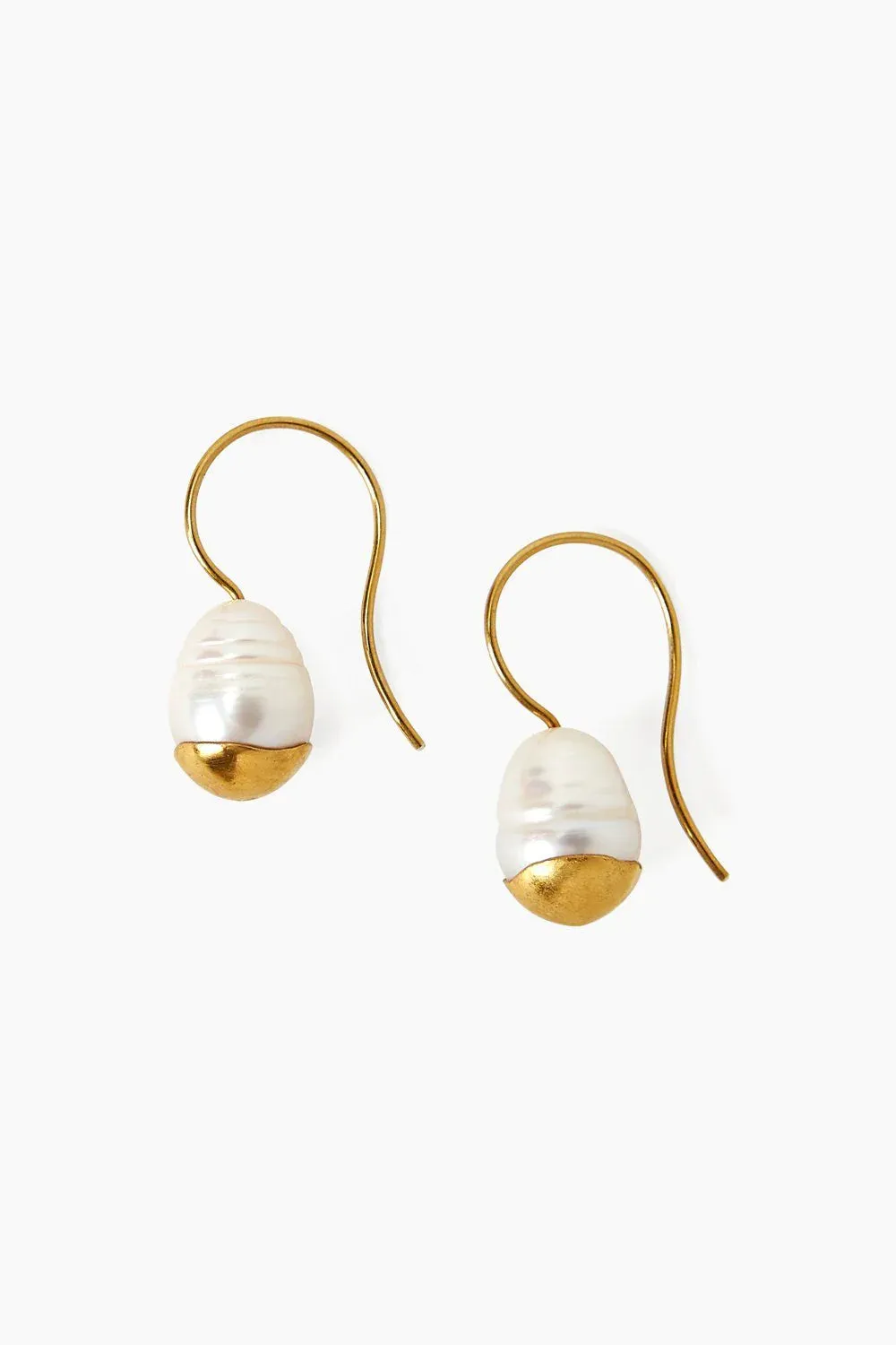 Chan Luu- Gold Dipped Pearl Drop Earrings