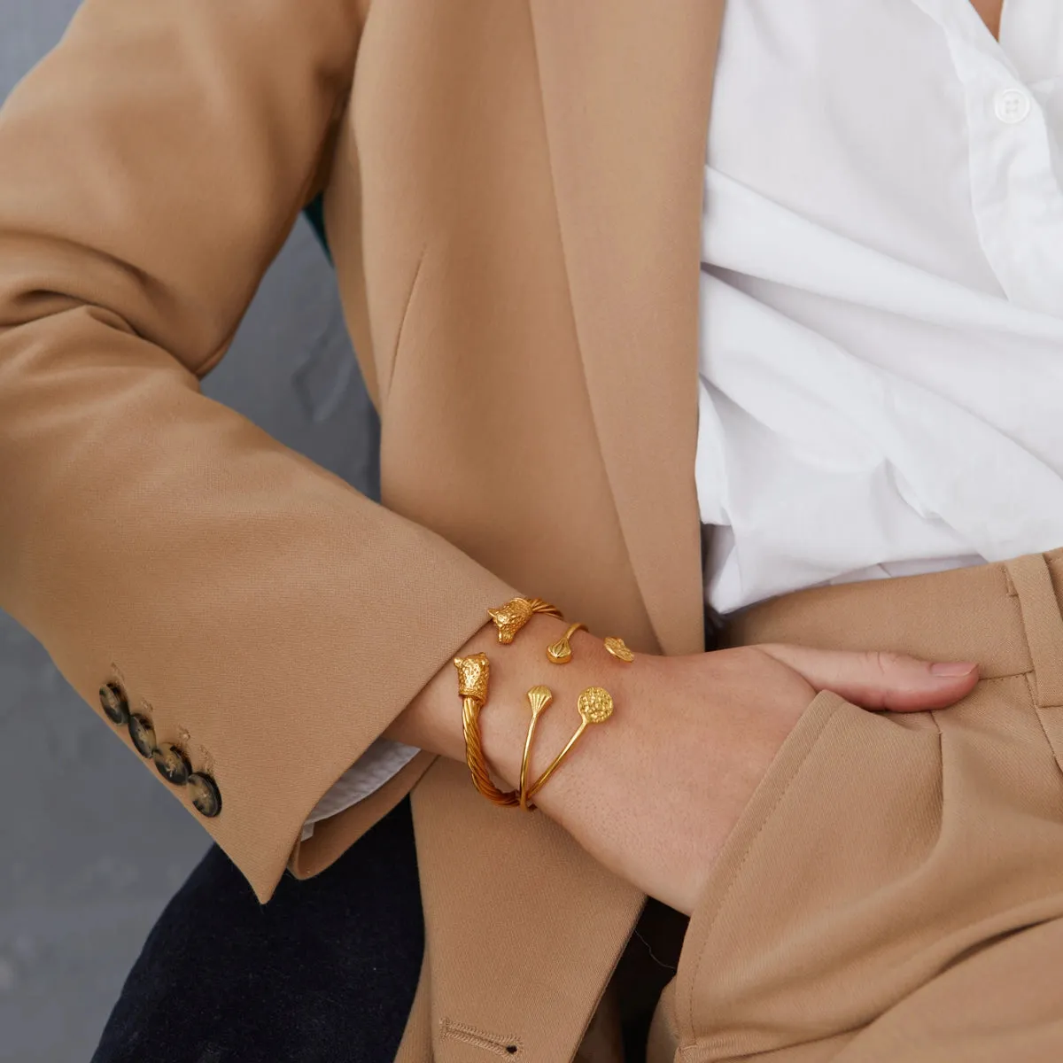 Chunky Gold Jaguar Cuff