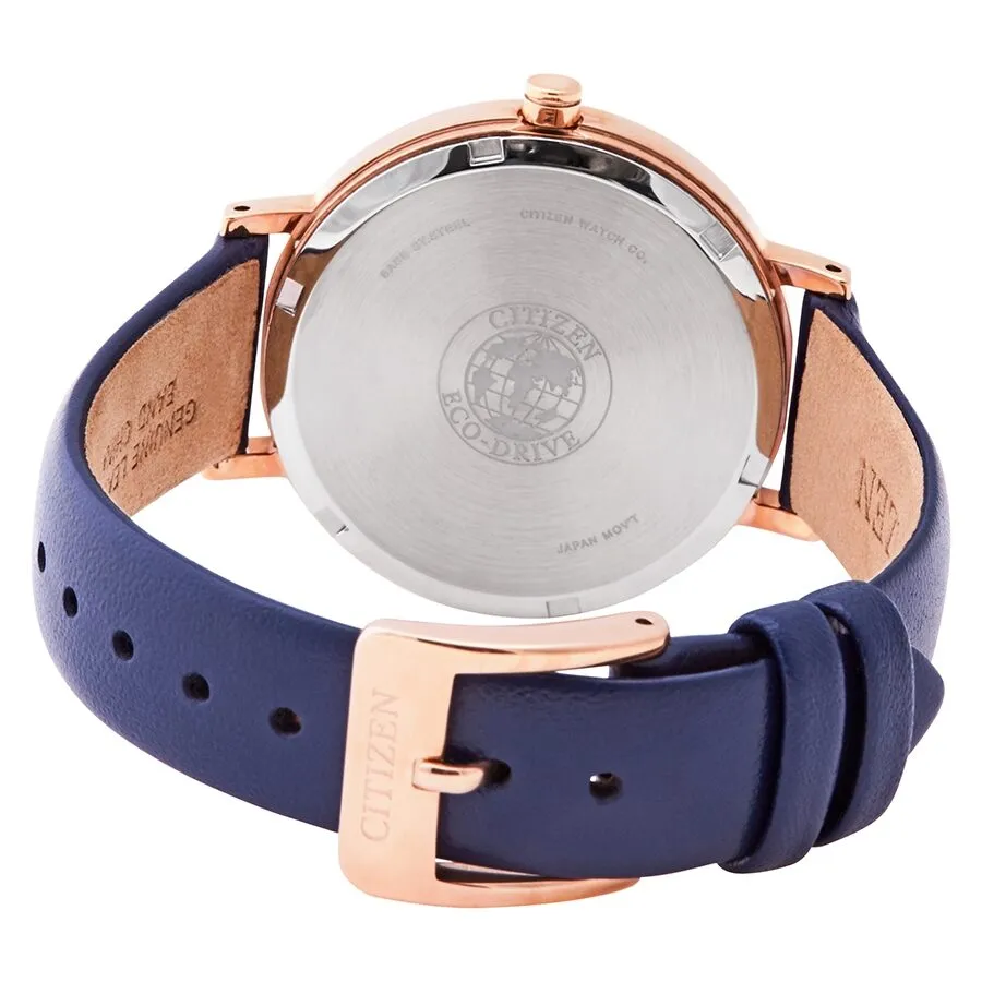Citizen Drive Silver Dial Blue Leather Ladies Watch EM0763-07A