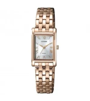 Citizen Quartz Silver Dial Ladies Rose Gold-tone Watch EJ6123-56A