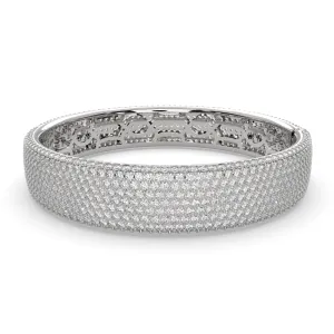 Claretta Round Cut Diamond Bangle Bracelet Pave set (15 ctw)