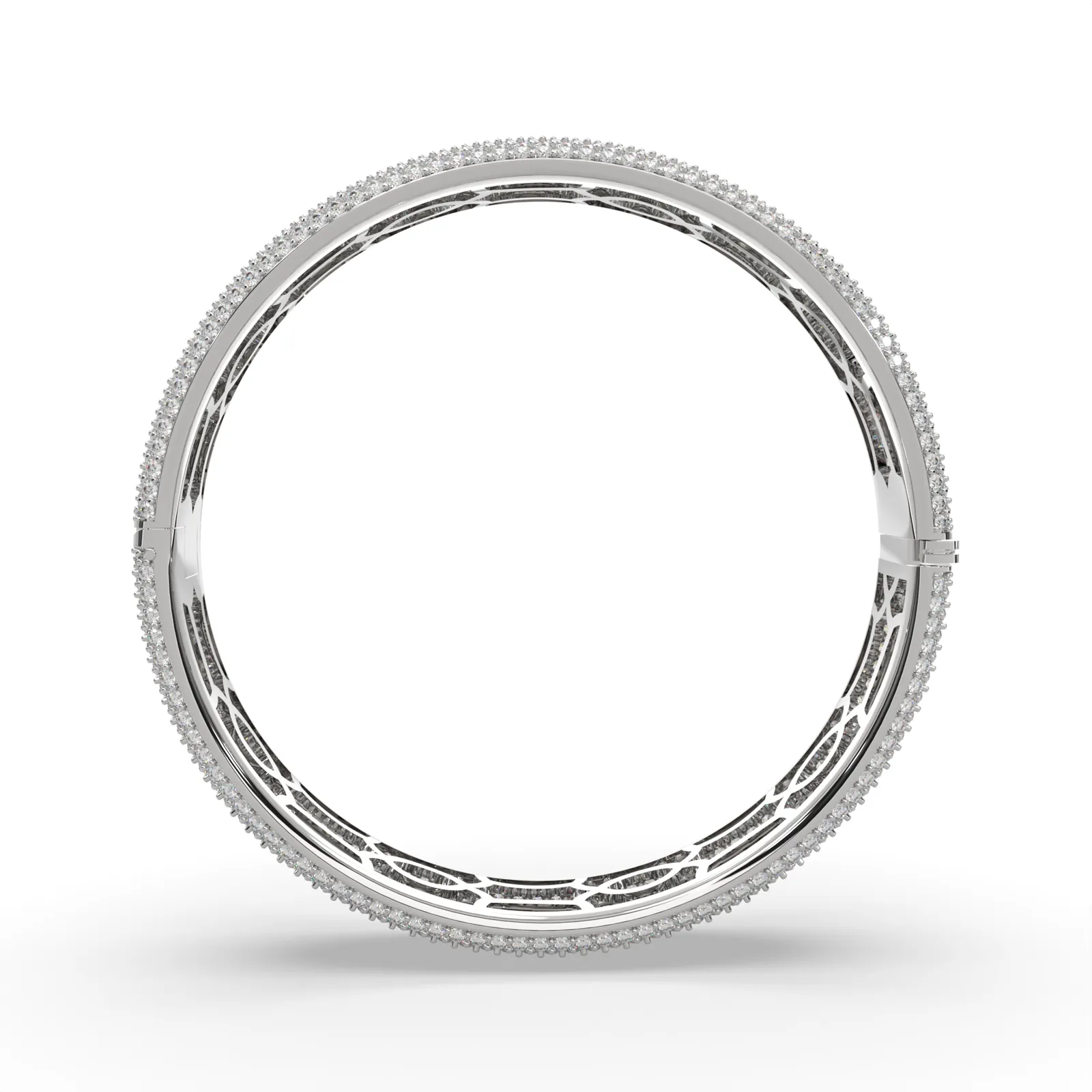 Claretta Round Cut Diamond Bangle Bracelet Pave set (15 ctw)