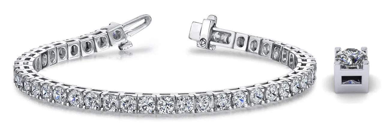 Classic 4 Prong Lab-Grown Diamond Tennis Bracelet with 5.98 ct.(finished) 3.25mm