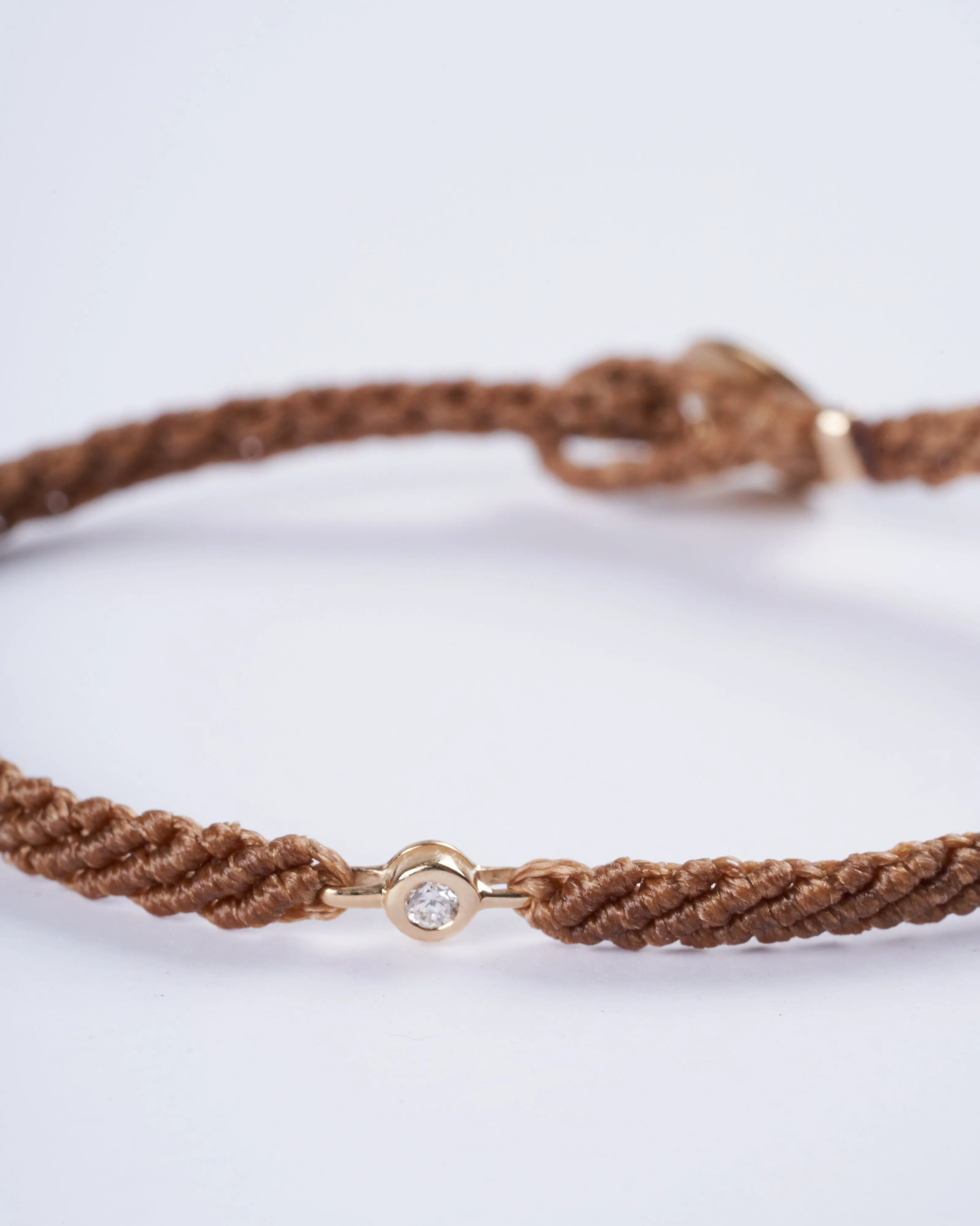 classic diamond bracelet in toffee - toffee nylon and stone