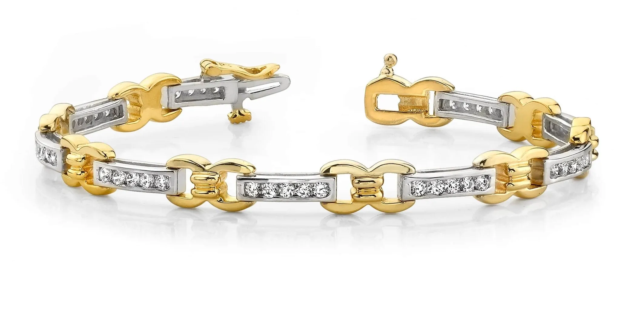 Classic Figure 8 Link Diamond Bracelet with 1.49 ct.(finished) 2.0mm