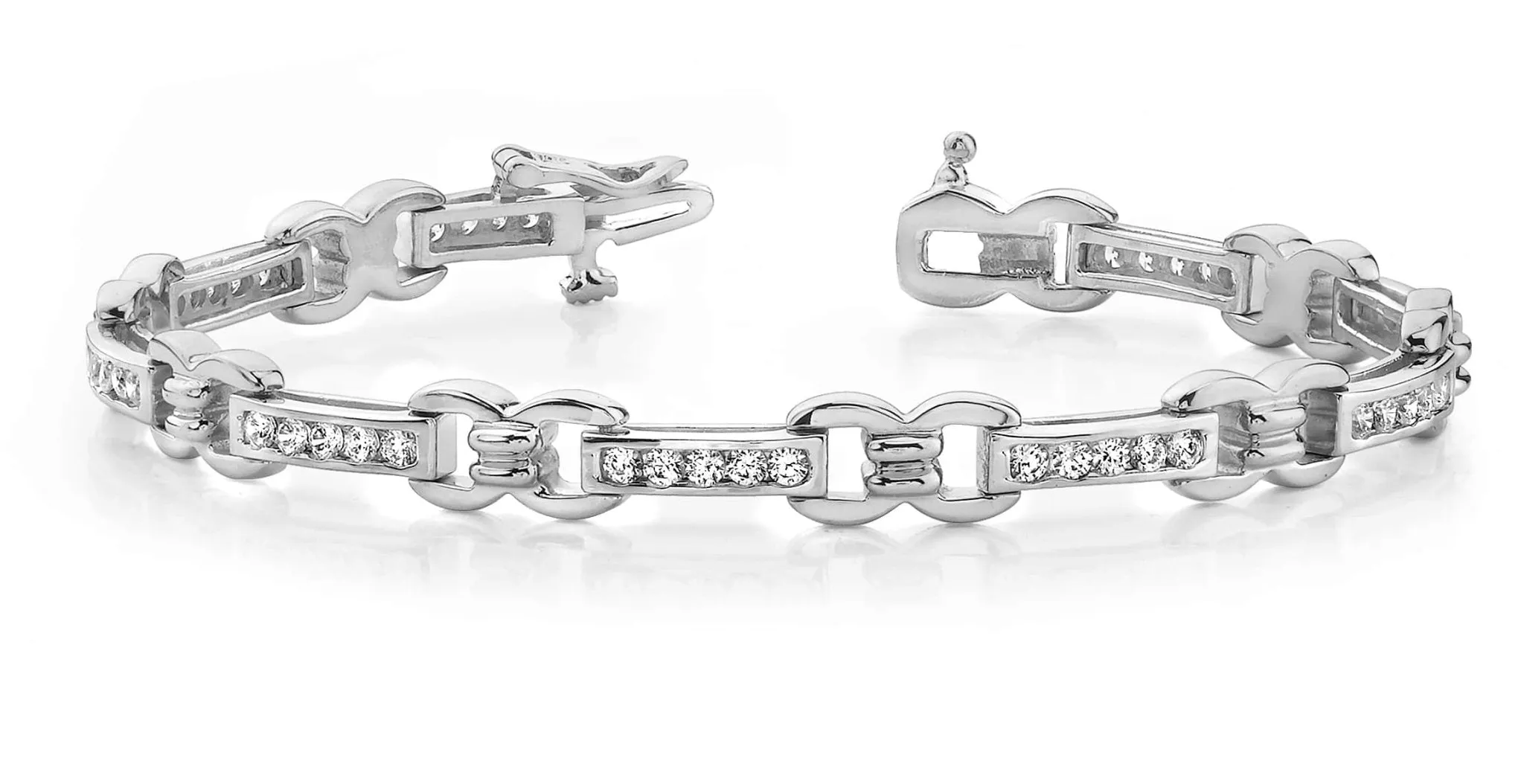 Classic Figure 8 Link Diamond Bracelet with 1.49 ct.(finished) 2.0mm