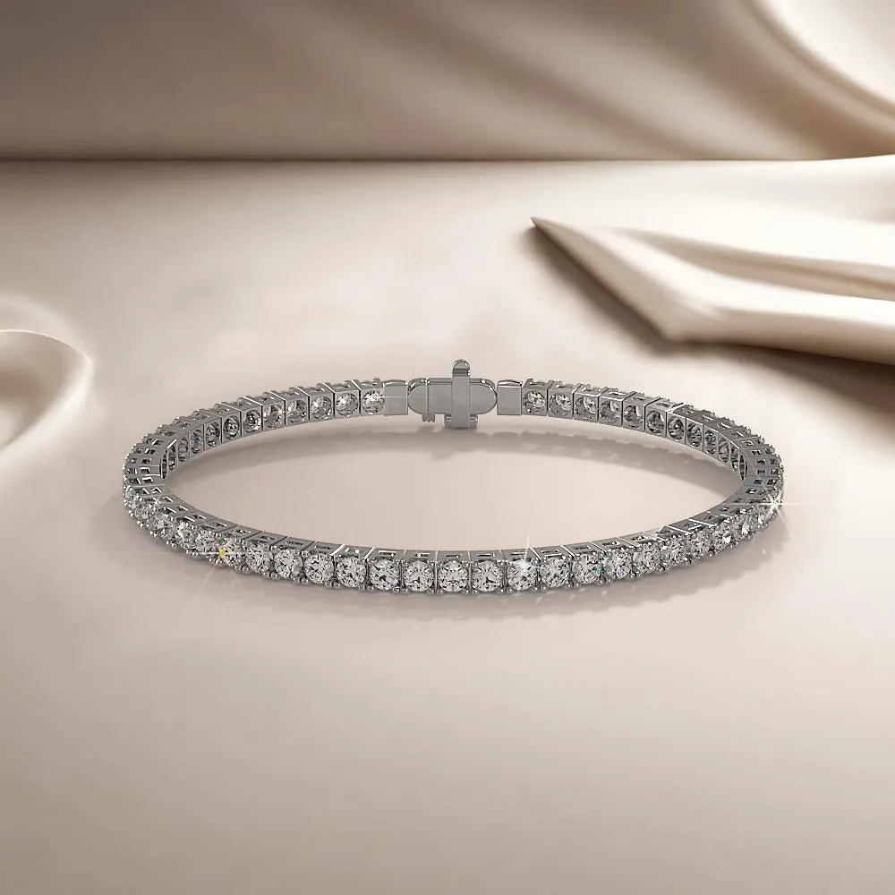 Classic Four Prong Flexible Bangle Diamond  with 3.03 ct.(finished) 2.5mm