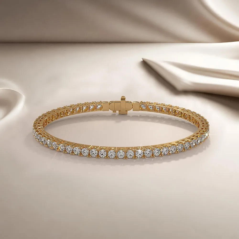 Classic Four Prong Flexible Bangle Diamond  with 3.03 ct.(finished) 2.5mm