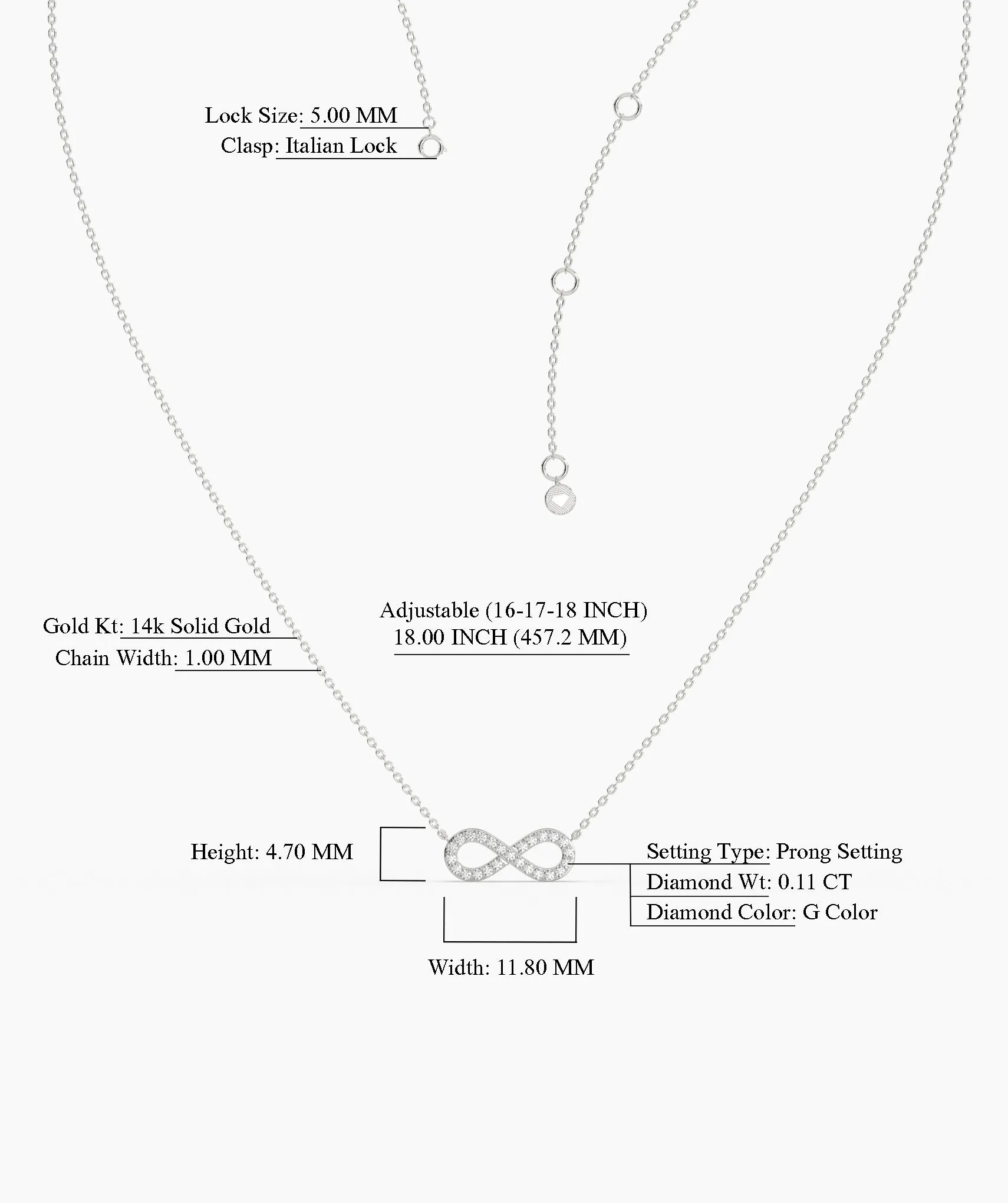 Classic Gold Diamond Infinity Necklace