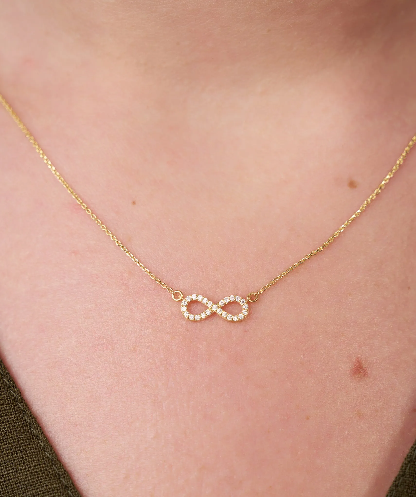 Classic Gold Diamond Infinity Necklace