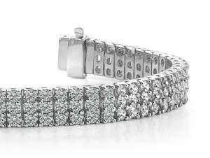 Classic Three Row Diamond Bracelet with 9.72 ct.(finished) 2.5mm
