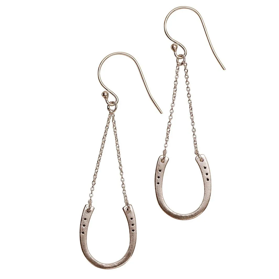 Classique - Horseshoe Chain Earring Sterling Silver Horseshoe Earring