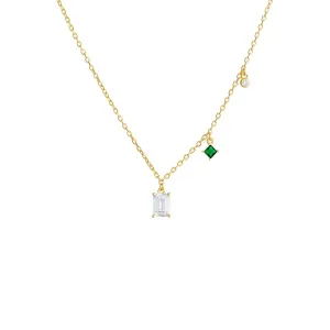 Colored Multi Stone Dangling Necklace