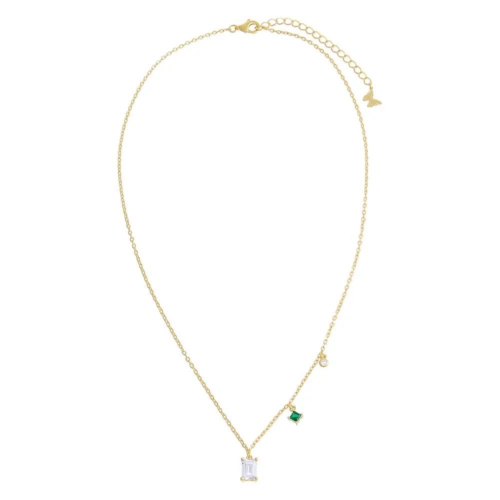 Colored Multi Stone Dangling Necklace