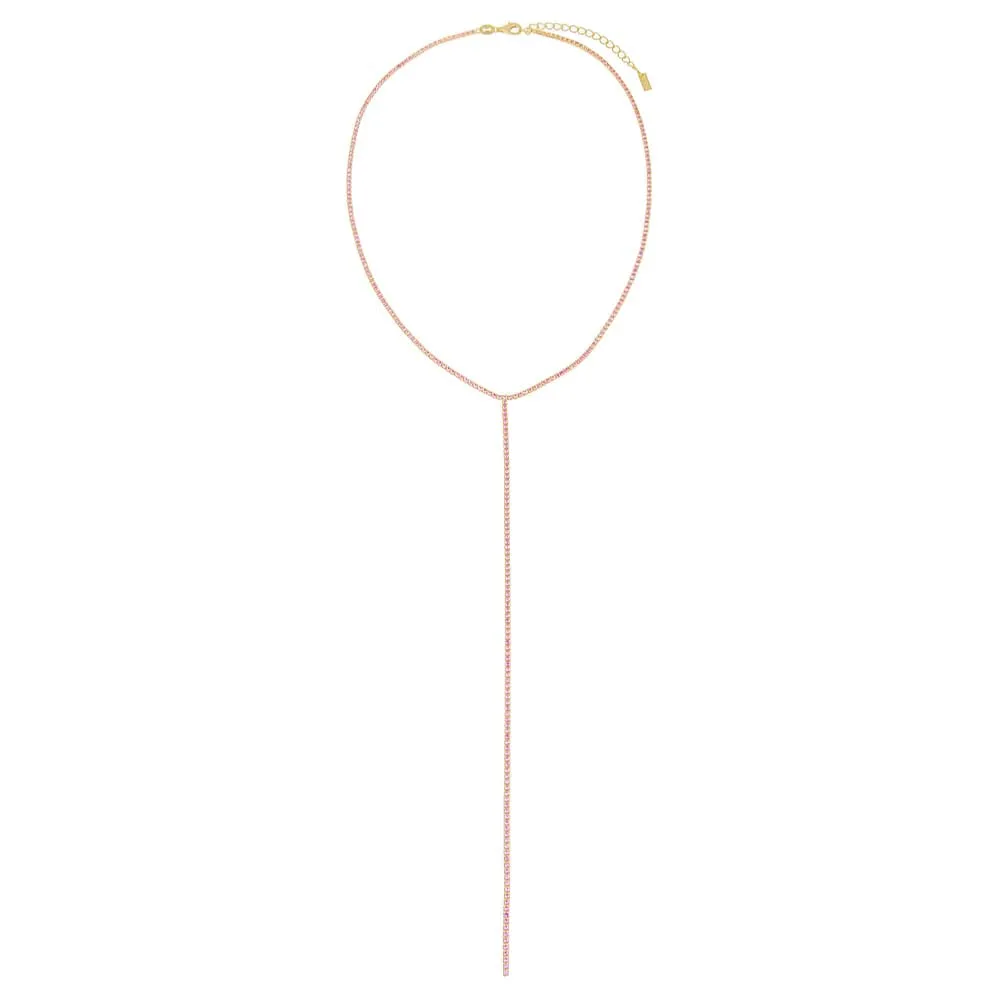 Colored Tennis Lariat Necklace