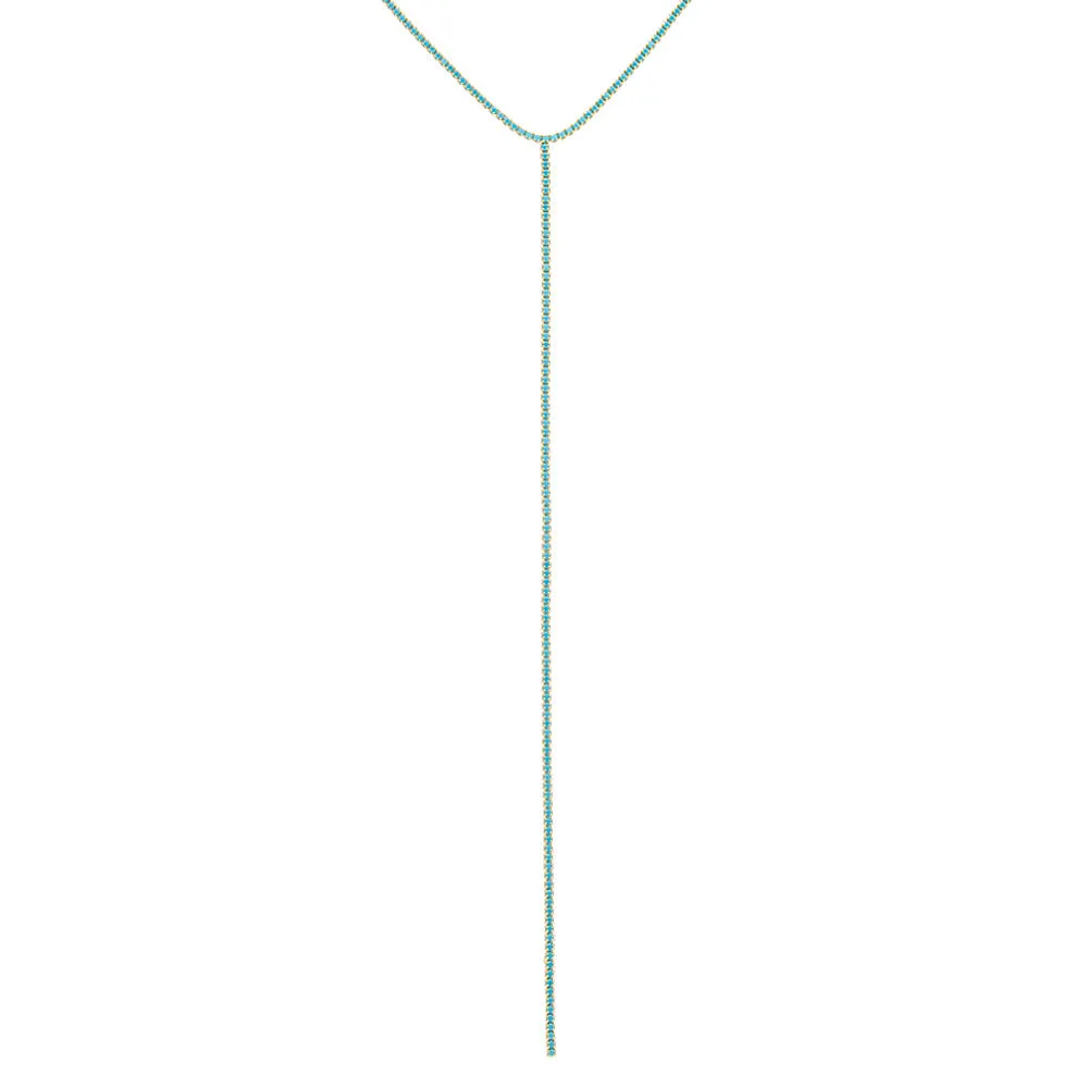 Colored Tennis Lariat Necklace