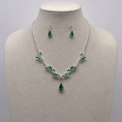 CR20040S18S EMERALD  SILVER SET