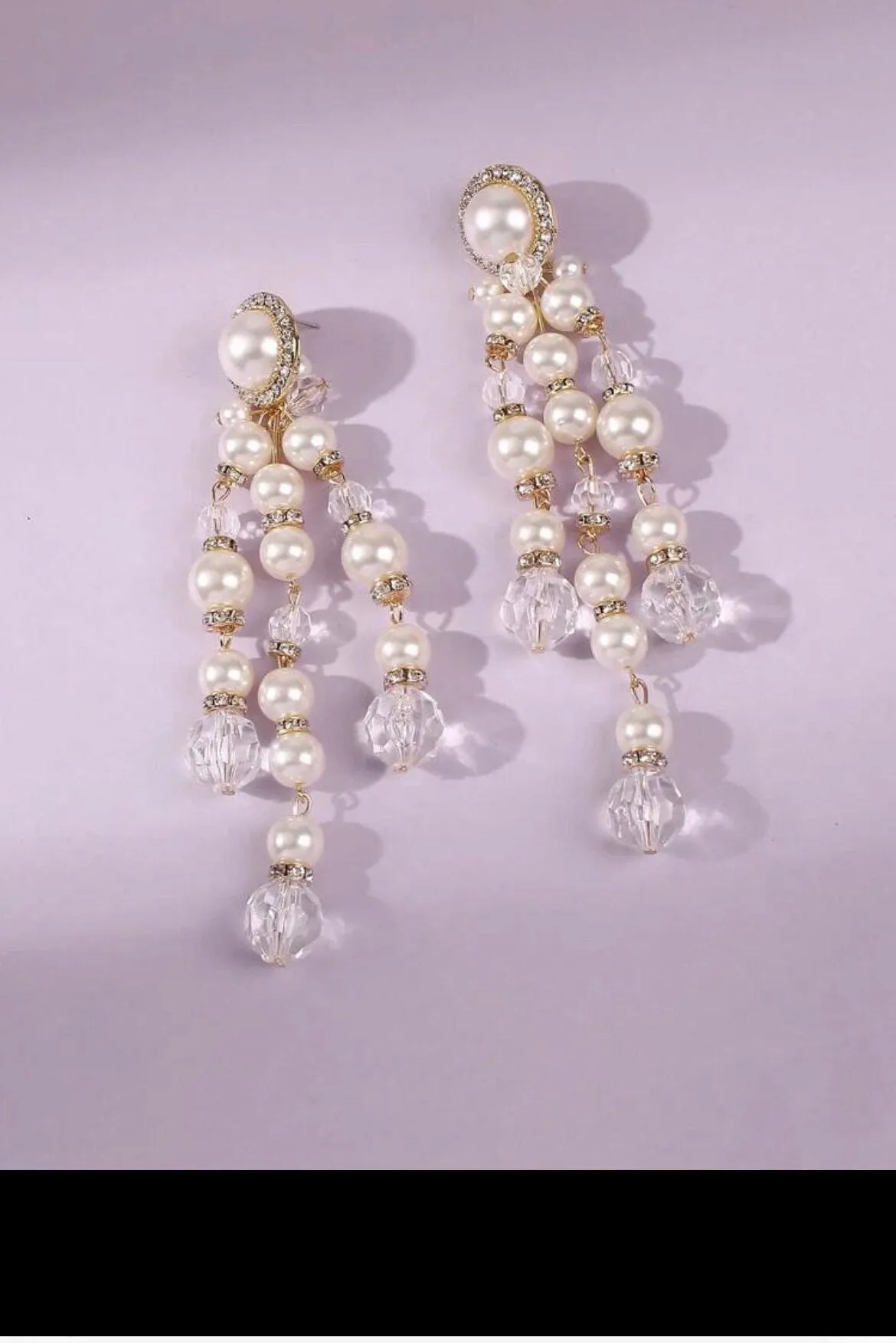 Cream pearl earrings , long faux  pearl earrings ,large  long cream earrings , cream  gold bride earrings , white big pearl earring