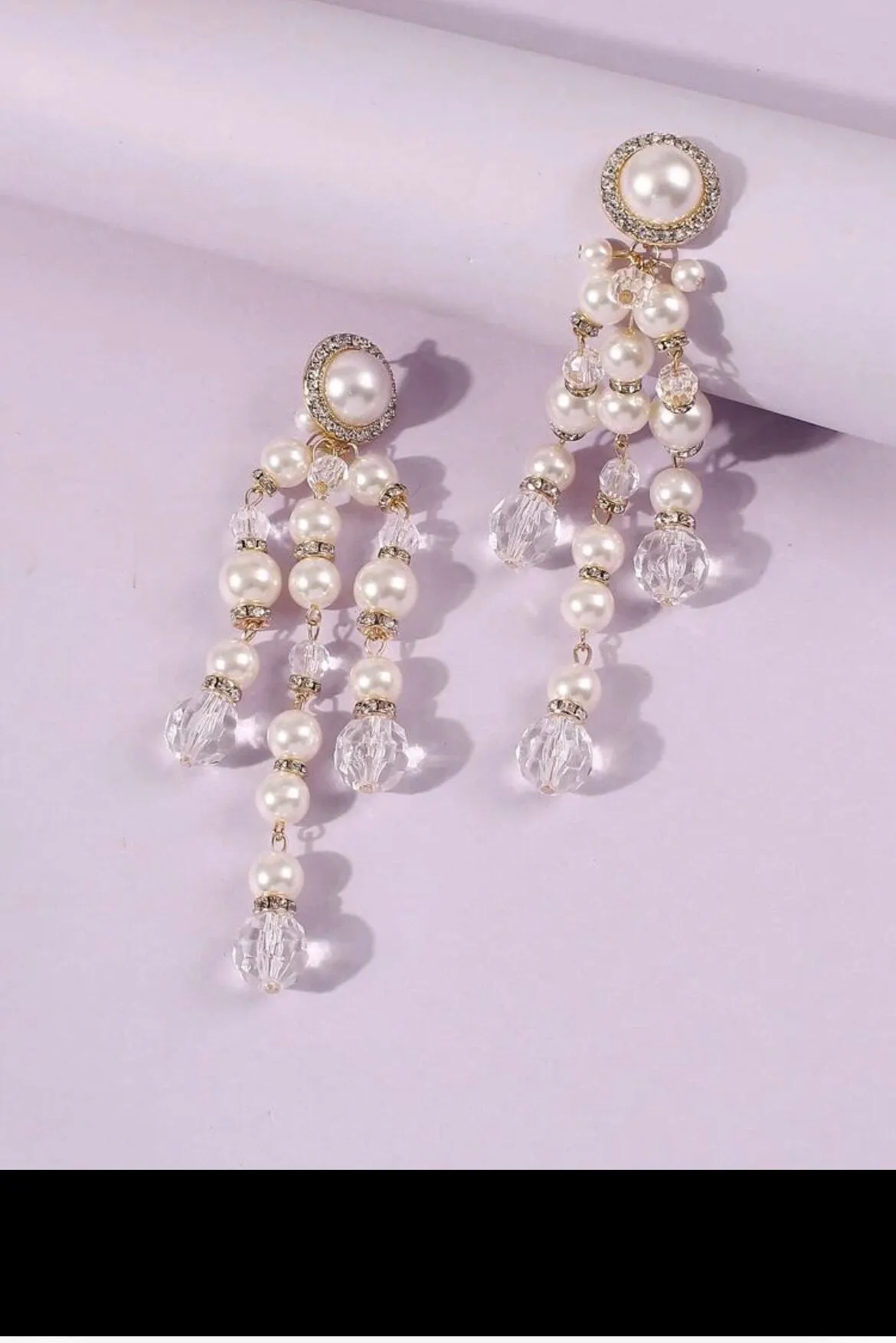 Cream pearl earrings , long faux  pearl earrings ,large  long cream earrings , cream  gold bride earrings , white big pearl earring
