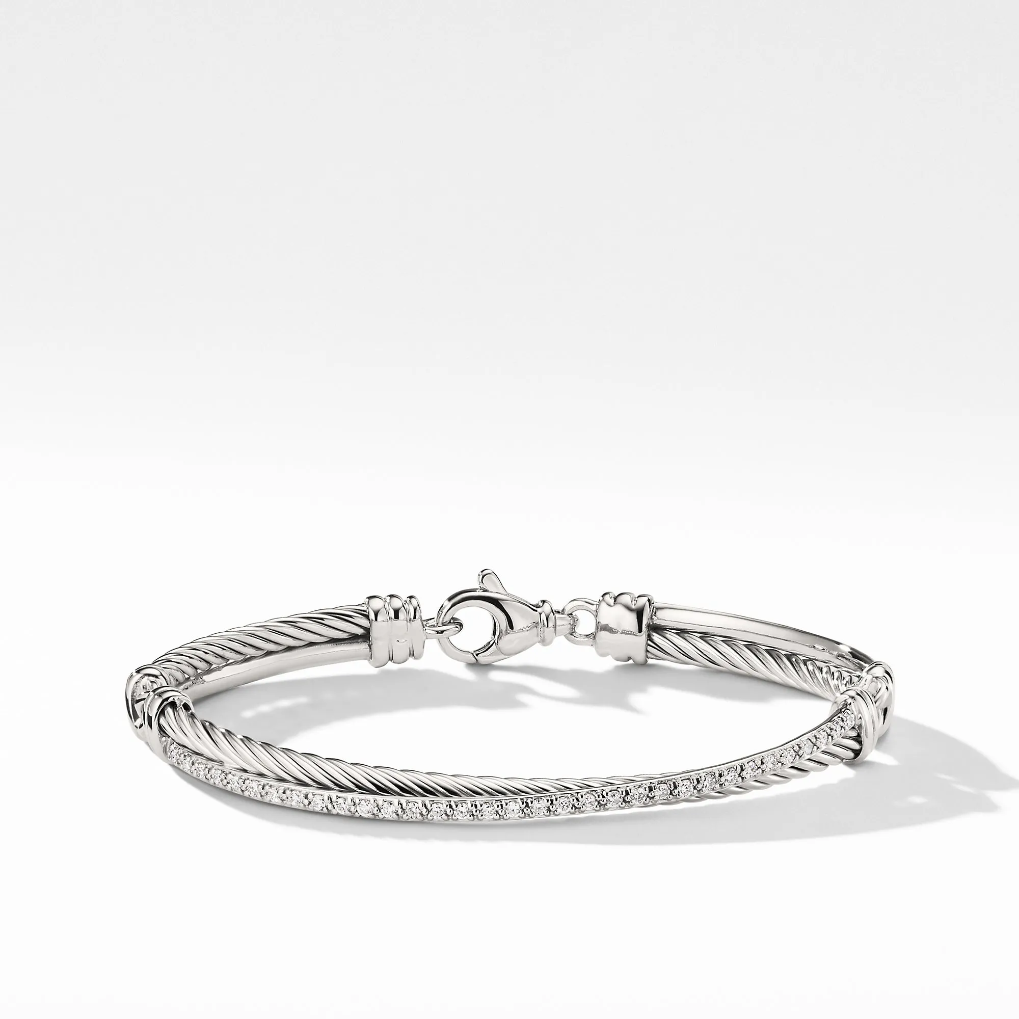 Crossover Bracelet with Diamonds, Size Large