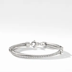 Crossover Bracelet with Diamonds, Size Small
