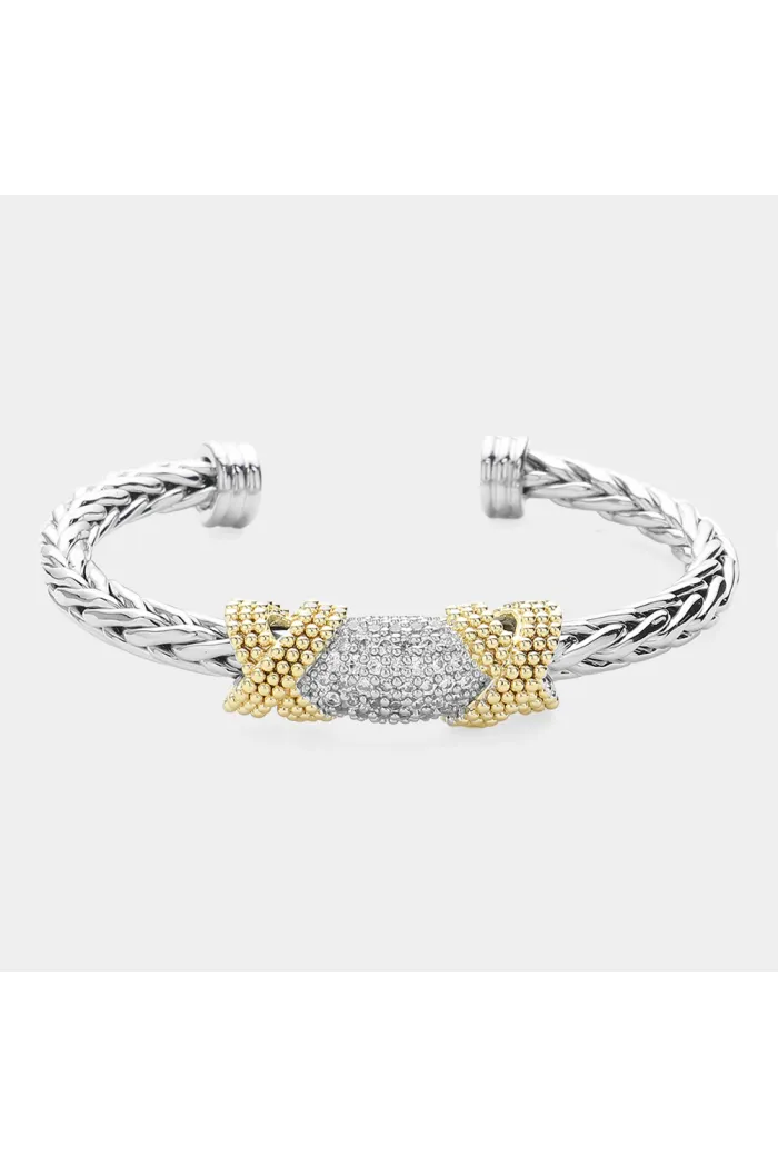 CZ X Cuff Bracelet