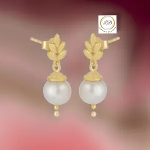 Dainty South Sea Pearl 24k Gold Plated Stud Earrings