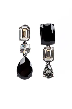 Dark Crystal Gem Drop Earrings