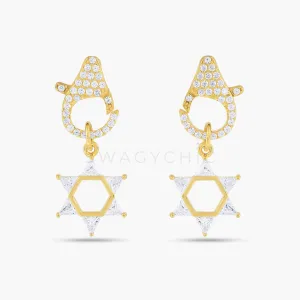 David Charm Clip Earrings
