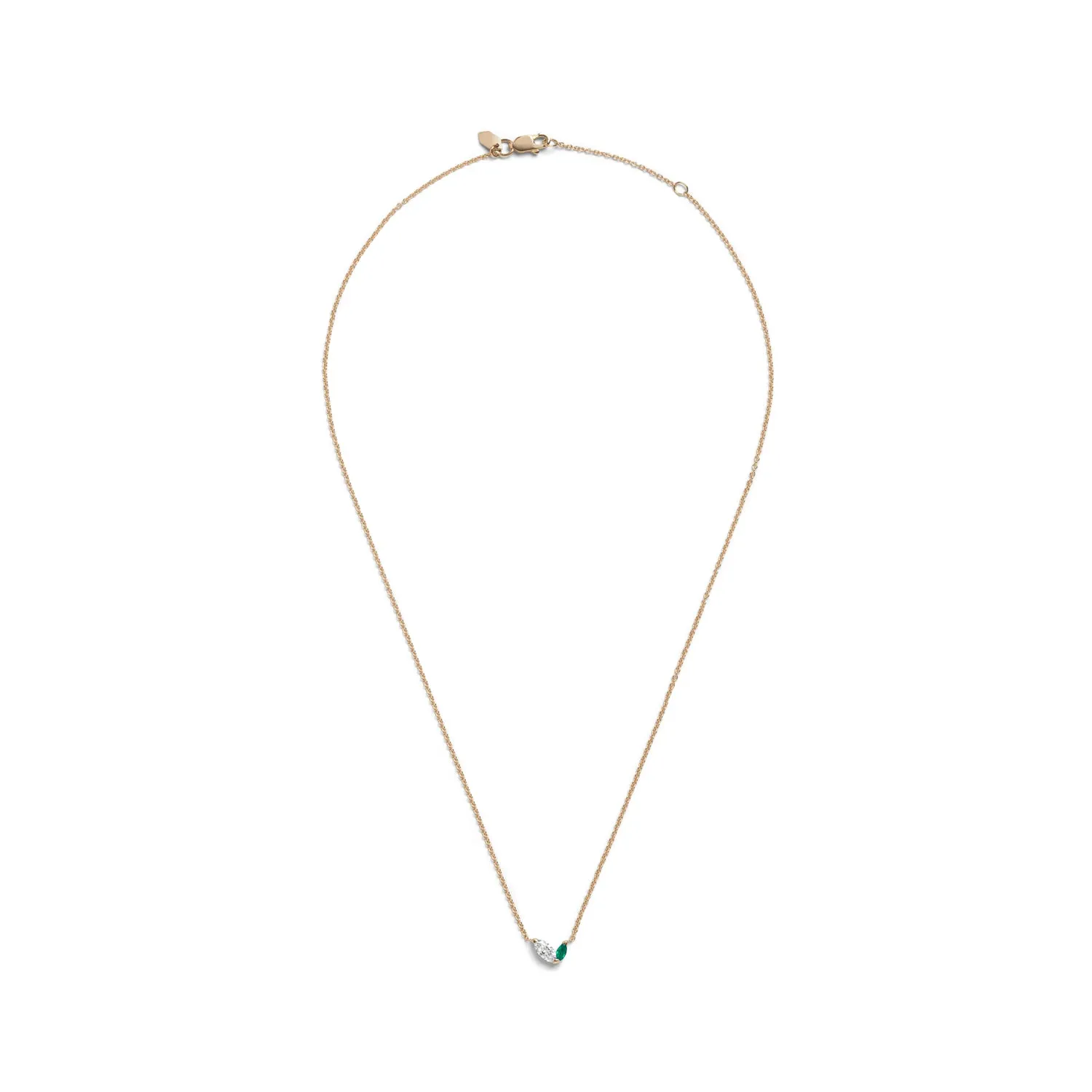 Defne Necklace | White Diamond & Emerald