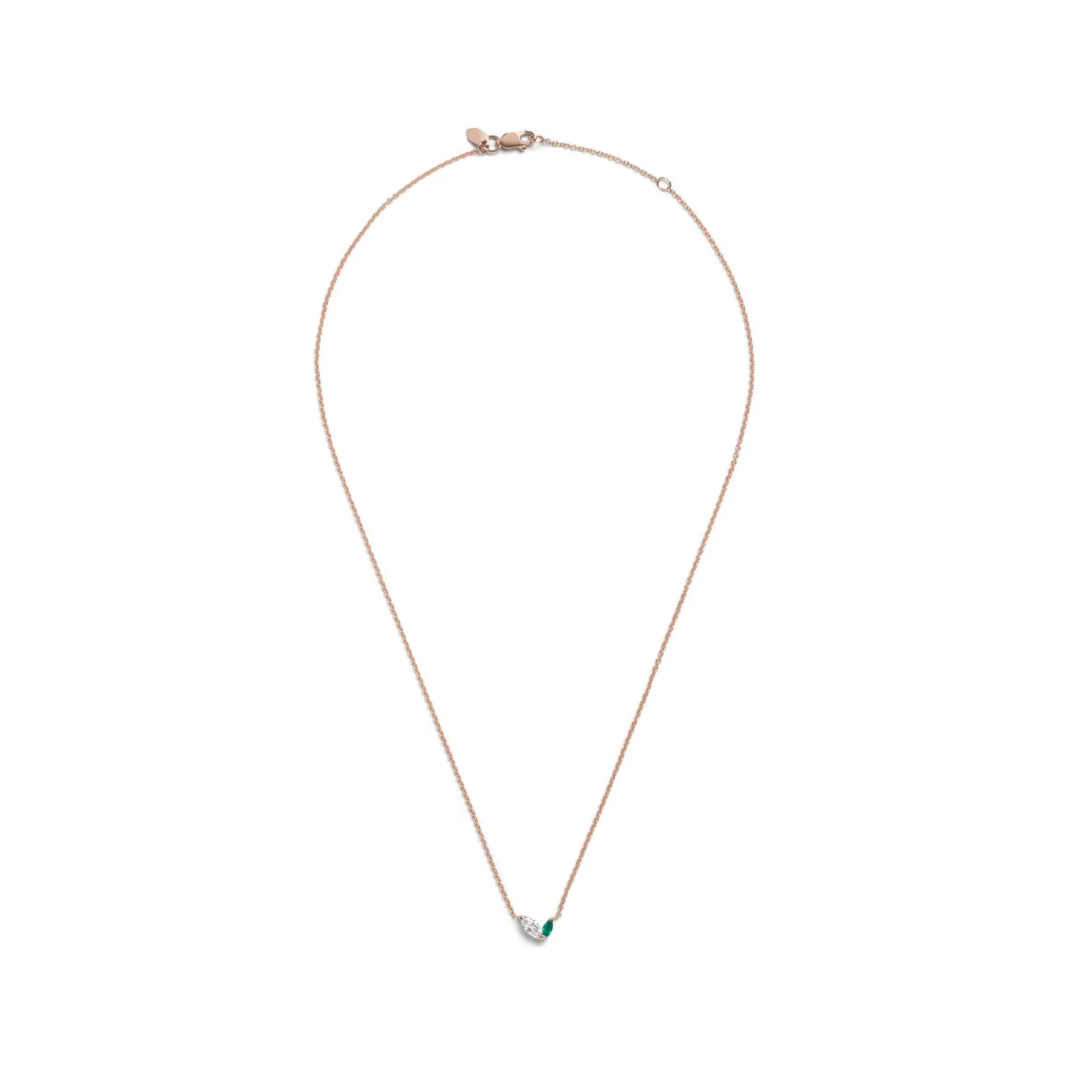 Defne Necklace | White Diamond & Emerald