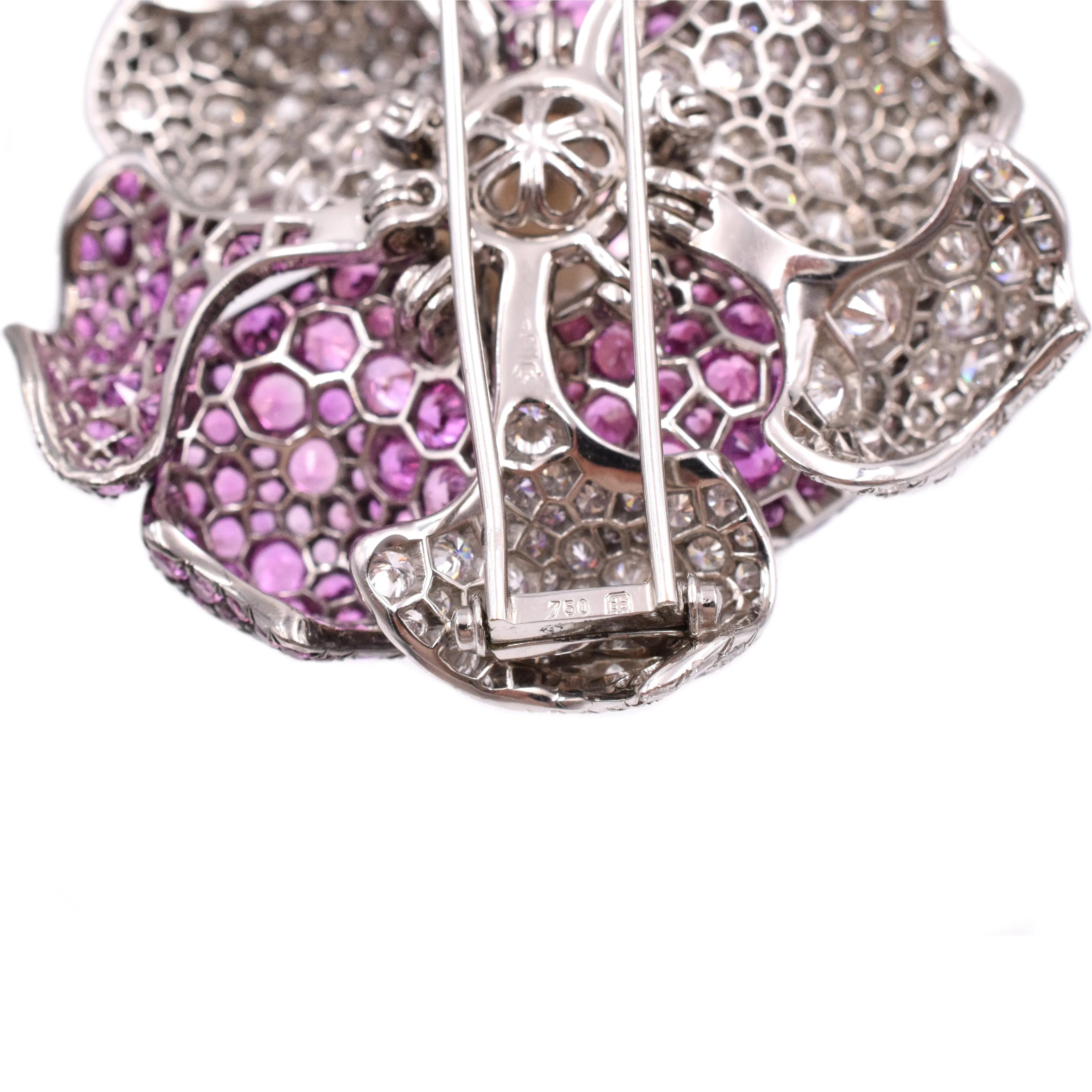 DeGrisogono Pearl, Diamond & Sapphire Flower Brooch In 18k Gold