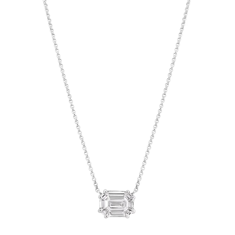 Diamond Baguette Illusion Pendant