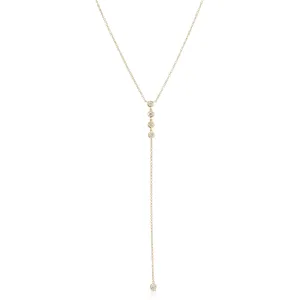 Diamond Bezel Lariat Necklace