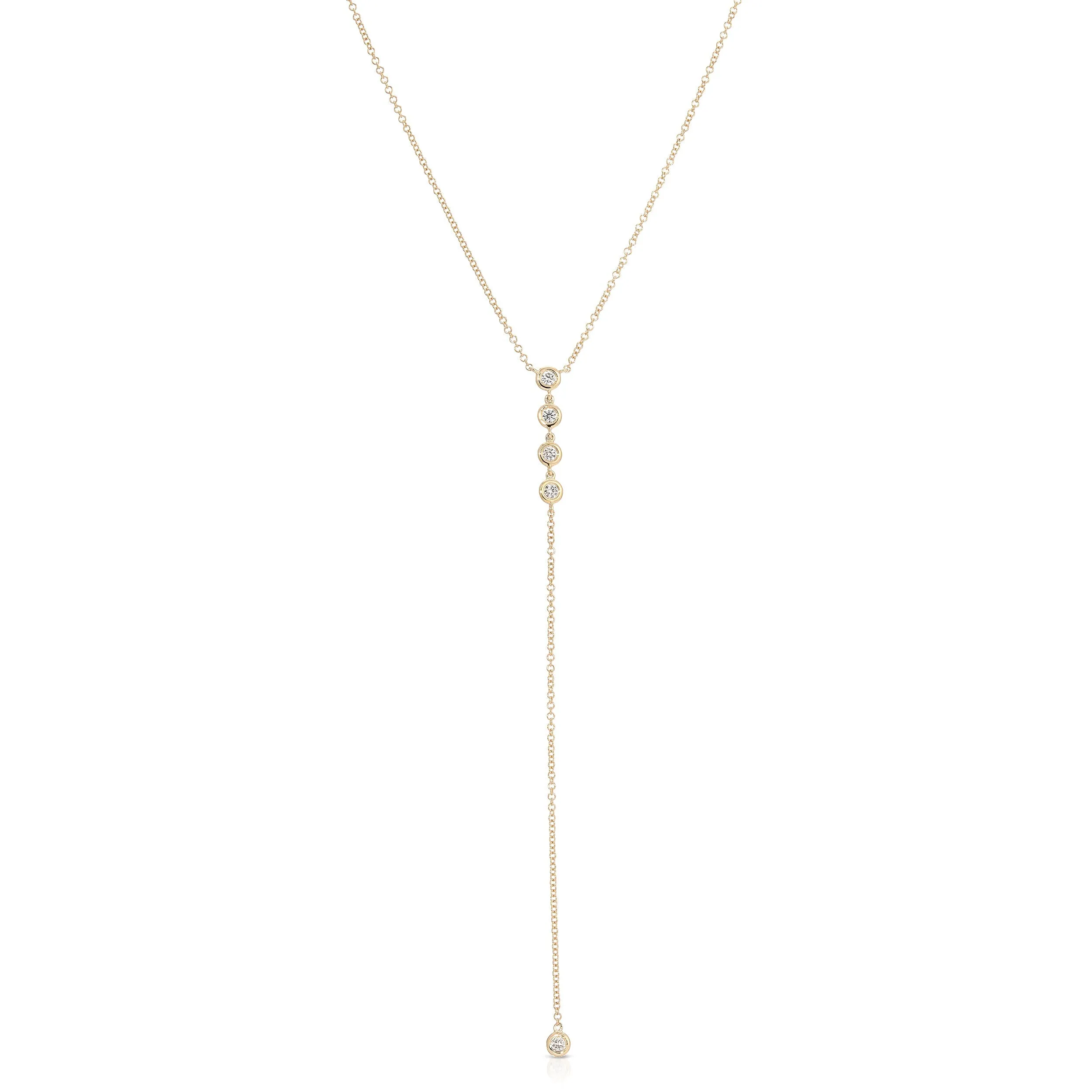 Diamond Bezel Lariat Necklace