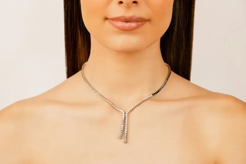 Diamond Bolero Tie Diamond Necklace with 2.88 ct.(finished)